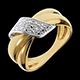 joyer�a Anillo pendiente de oro amarillo empedrado - 6 diamantes