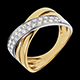 regalo mujer Anillo Atrial oro amarillo y oro blanco empedrado - 0.26 quilates - 26 diamantes