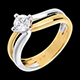 joyer�a   Solitario canal oro amarillo-oro blanco   - 0.52 quilates