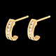 comprar on line Pendientes semi lunas oro amarillo empedrados  - 0.22 quilates - 12 diamantes