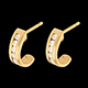ventas en l�nea Pendientes semi lunas oro amarillo empedrados  - 0.31 quilates - 12 diamantes