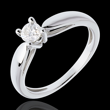 bodas Solitario ca�a oro blanco   - 0.3 quilates
