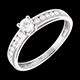 mujer Solitario Decies oro blanco  - 0.39 quilates - 11 diamantes