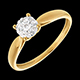 bodas Anillo ca�a oro amarillo esfera empedrado - 7 diamantes
