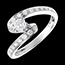 venta Solitario real oro blanco  - 0.57 quilates - 19 diamantes