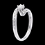 regalos mujer Solitario real oro blanco  - 0.57 quilates - 19 diamantes