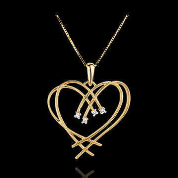 regalos  mujer Colgante coraz�n destellante - 4 diamantes