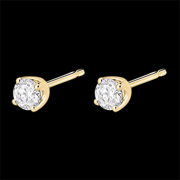 joya en oro   Pendientes diamantes  - cortos oro amarillo  - 0.4 quilates