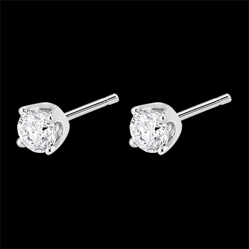 boda Pendientes diamantes  - cortos oro blanco - 0.5 quilates