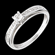 regalo mujer Solitario arco oro blanco empedrado  - 0.21 quilates
