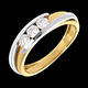 regalo mujer Triolog�a bipolar oro amarillo-oro blanco  - 0.38 quilates - 3 diamantes