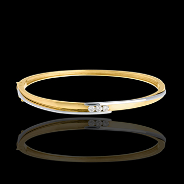 mujer Pulsera junco Triolog�a bipolar oro amarillo-oro blanco - 0.24 quilates - 3 diamantes
