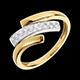 bodas Anillo grabado felino oro amarillo y oro blanco