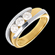 venta en l�nea Triolog�a bipolar oro amarillo-oro blanco   - 0.77 quilates - 3 diamantes