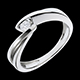regalo mujer Anillo Solitario oro blanco ondina