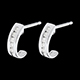 joyer�as Pendientes semi lunas oro blanco empedrados  - 0.22 quilates - 12 diamantes
