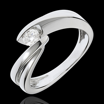 regalos Anillo Solitario oro blanco ondina