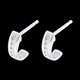 regalos Pendientes media lunas empedrados - oro blanco  - 12 diamantes
