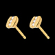plater�a Pendientes Triolog�a par�ntesis - cortos oro amarillo  - 6 diamantes