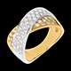 joyas en oro Anillo tandem empedrado  - 0.8 quilates - 57 diamantes