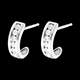 venta Pendientes media luna empedrado oro blanco  - 0.41 quilates - 12 diamantes