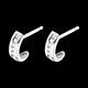 regalo mujer Pendientes media luna empedrado oro blanco  - 12 diamantes