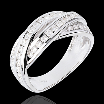 ventas Anillo trenzado oro blanco empedrado - 0.63 quilates - 38 diamantes