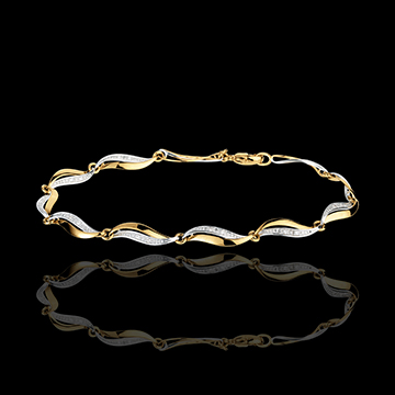 regalos mujer Pulsera trenzada oro amarillo - 22 diamantes