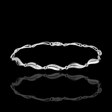 plater�a Pulsera trenzada oro blanco - 22 diamantes