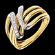 joyer�a Anillo llave divina oro amarillo - 6 diamantes