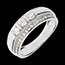 plater�a Anillo Triolog�a sagrado oro blanco empedrado - 0.77 quilates - 57 diamantes