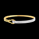 ventas Pulsera doble junco grapa oro amarillo- oro blanco empedrado - 0.32 quilates - 54 diamantes