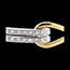 ventas Pulsera doble junco grapa oro amarillo- oro blanco empedrado - 0.32 quilates - 54 diamantes