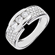 regalos Anillo Triolog�a cerradura empedrado oro blanco - 0.84 quilates - 59 diamantes