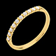 joya   Alianza oro amarillo semi empedrado - engaste garras y pasador  - 10 diamantes