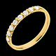 regalos mujer Alianza oro amarillo semi empedrado - engaste pasador - 0.3 quilates - 8 diamantes