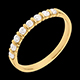 joyer�a Alianza oro amarillo semi empedrado - engaste pasador - 0.3 quilates - 8 diamantes