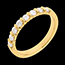 regalo mujer Alianza oro amarillo semi empedrado - engaste pasador - 0.5 quilates - 8 diamantes
