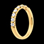comprar en l�nea Alianza oro amarillo semi empedrado - engaste pasador - 0.5 quilates - 8 diamantes