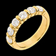 regalos  mujer Alianza oro amarillo semi empedrado - engaste pasador - 1.5 quilates - 6 diamantes