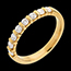 bodas Alianza oro amarillo semi empedrado - engaste pasador - 0.5 quilates - 8 diamantes