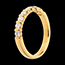 boda Alianza oro amarillo semi empedrado - engaste pasador - 0.5 quilates - 8 diamantes