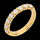 joya en oro Alianza oro amarillo semi empedrado - engaste pasador - 0.75 quilates - 8 diamantes