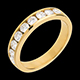 ventas on line   Alianza oro amarillo semi empedrado - engaste ra�l  - 0.75 quilates - 9 diamantes