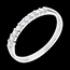 joya Alianza oro blanco semi empedrado - engaste garras - 0.25 quilates - 9 diamantes