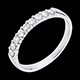comprar Alianza oro blanco semi empedrado - engaste garras - 0.25 quilates - 9 diamantes