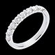 regalos  mujer Alianza oro blanco semi empedrado - engaste pasador - 0.5 quilates - 8 diamantes
