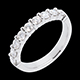 ventas en l�nea Alianza oro blanco semi empedrado - engaste garras - 0.75 quilates - 9 diamantes