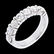 venta en l�nea Alianza oro blanco semi empedrado - engaste garras - 1.5 quilates - 7 diamantes