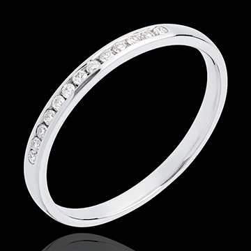 regalo mujer Alianza oro blanco semi empedrado - engaste ra�l - 13 diamantes